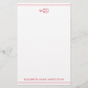 Papeterie Homard blanc et rouge de Preppy côtier Personnalis