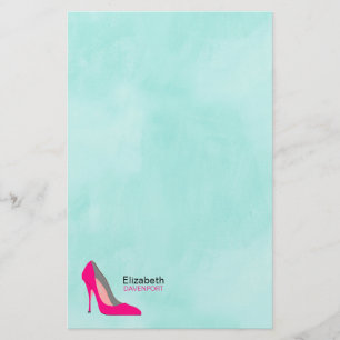 Papeterie Hot rose Stiletto High Heel Shoe Chic Personnalisé