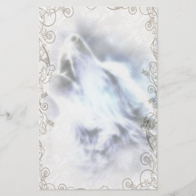 Papeterie Howling Wolf Native American Stationery (Devant)