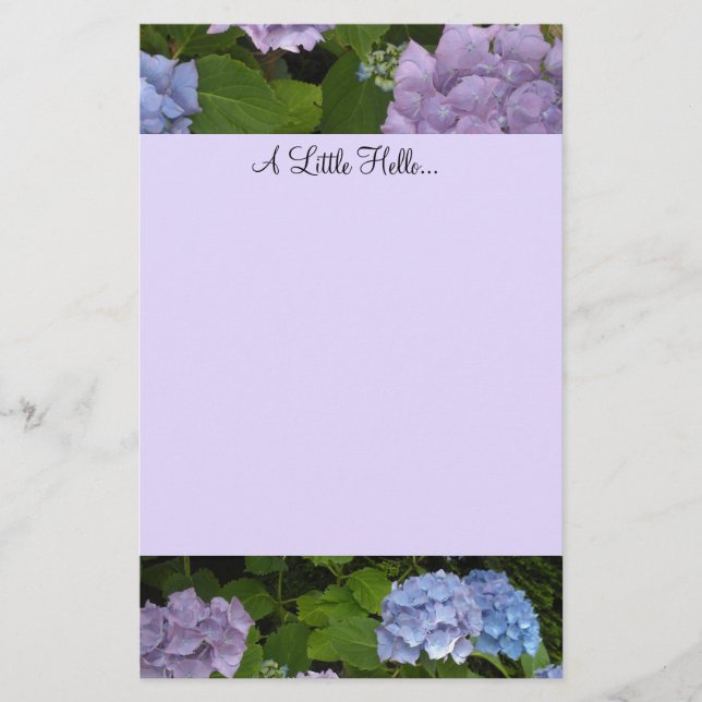 Papeterie Hydrangeas mauves et bleus (Devant)