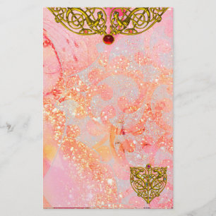 Papeterie HYPER VALENTINE /GOLD CELTIC HEART Ruby Pink
