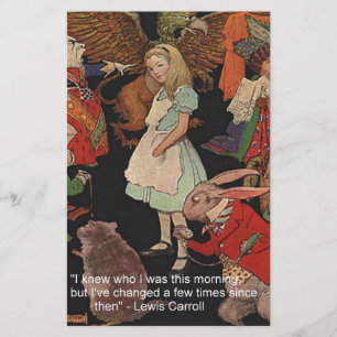 Papeterie Illustration de Lewis Carroll & Citation sur le Ch
