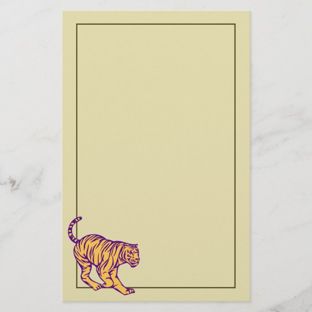 Papeterie Illustration de tigre de chat sauvage de bandes vi (Devant)