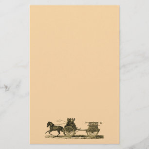 Papeterie Illustration hippomobile vintage de pompe à