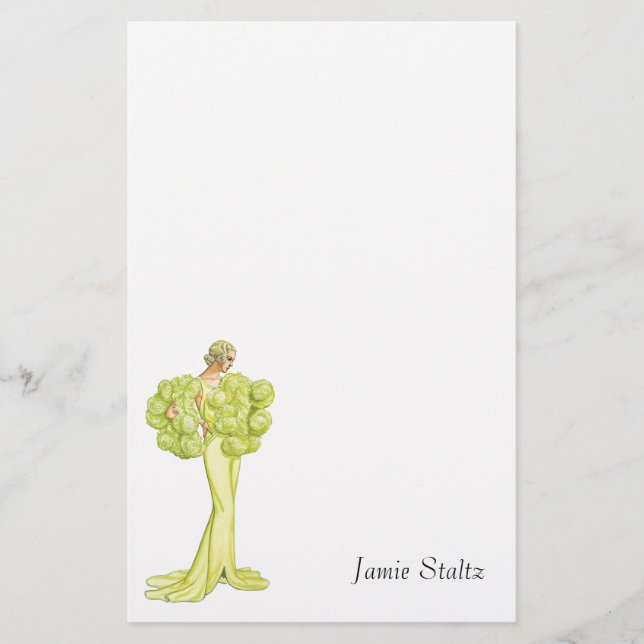 Papeterie Illustration vintage grand Gatsby de mode (Devant)