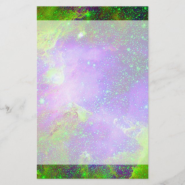 Papeterie image de l'espace Galaxy violet et vert Nebula. (Devant)