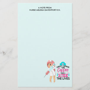 Papeterie Infirmière amusante qui dit avec une grande aiguil