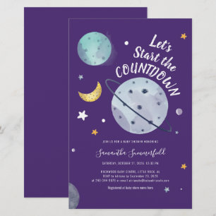 Papeterie Invitation au Baby shower spatial