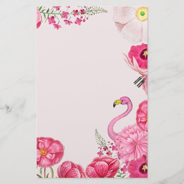 Papeterie Jardin flamand rose exotique (Devant)