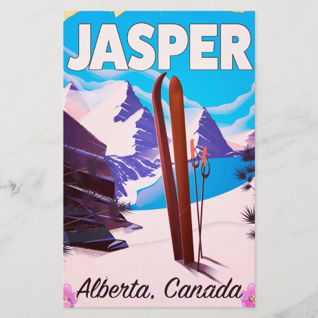 Papeterie Jasper Alberta affiche de voyage du Canada (Devant)