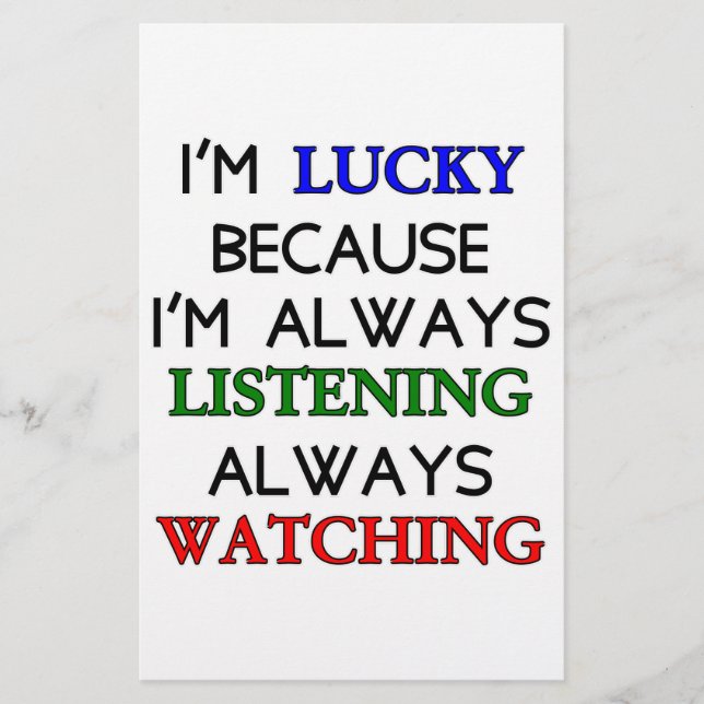 Papeterie Je suis chanceux (Devant)