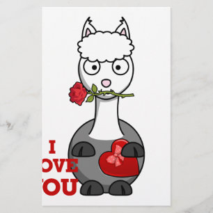 Papeterie je t'aime alpaca