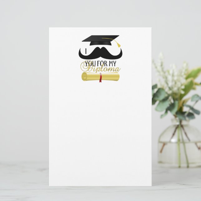 Papeterie Je vous moustache pour mon Diplôme avec Diplôme (Debout devant)