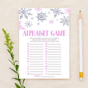 Papeterie Jeu de Baby shower Alphabet Pink Snowflake