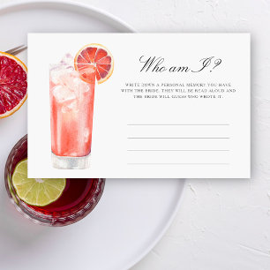 Papeterie Jeu de baby shower Citrus Cocktail - Qui suis-je p