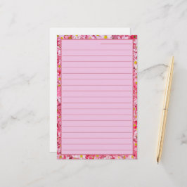 Papeterie Joli et Joli rose floral Linne 