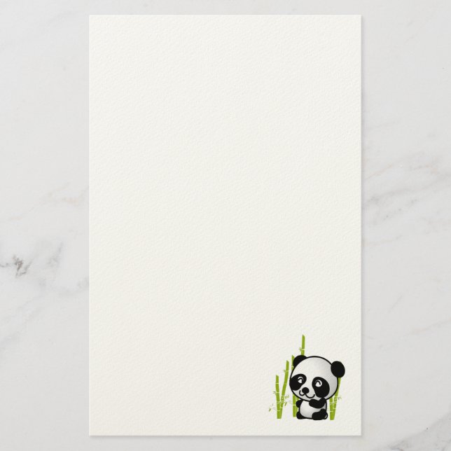 Papeterie Joli ours de panda noir et blanc dans une bosquet  (Devant)