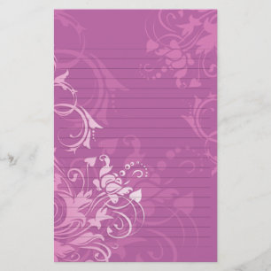 Papeterie joli papier à motif floral rose tourbillon