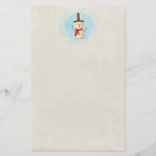 Papeterie Joli Snowman De Noël En Vêtement Et Sourire