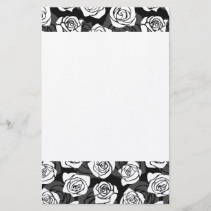 Papeterie Jolies roses Vintages en noir et blanc