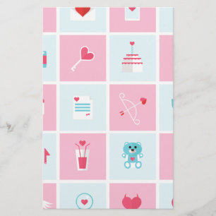 Papeterie jour des valentines pastel