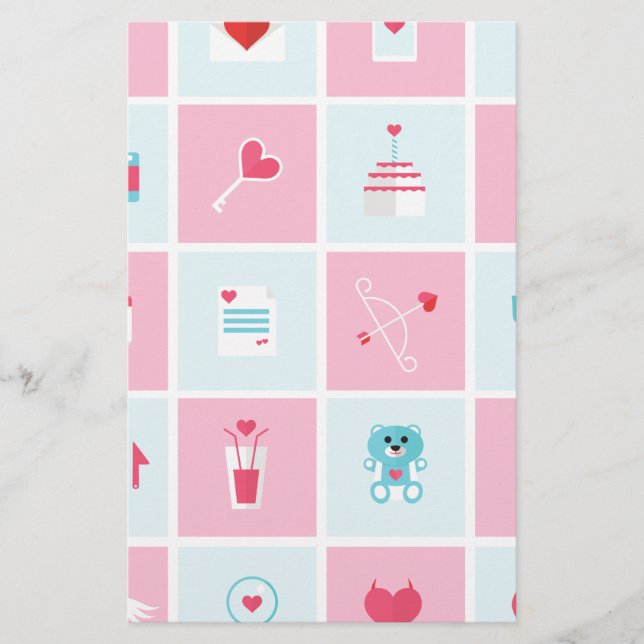 Papeterie jour des valentines pastel (Devant)