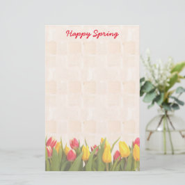 Papeterie Joyeuses Tulipes colorées au printemps