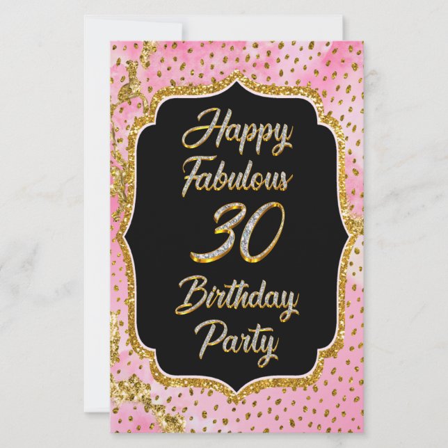 Papeterie Joyeux Fabuleux 30e anniversaire Invitation Party (Devant)