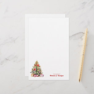 Papeterie Joyeux Noël personnalisé Texte de Noël Arbre de No