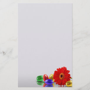 Papeterie Joyeux Oeufs de Pâques colorés avec Gerbera