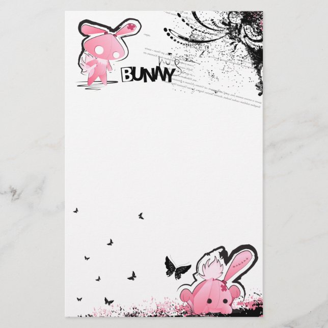 Papeterie Kawaii emo Stationery Bunny Rose (Devant)