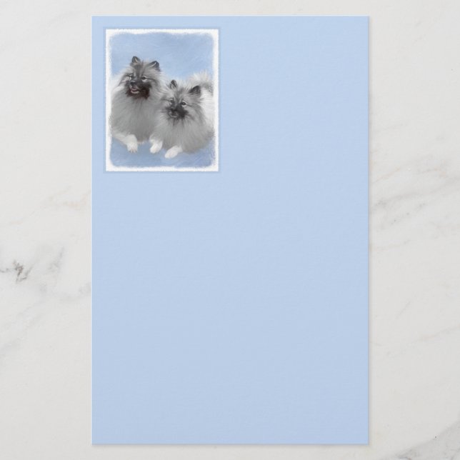 Papeterie Keeshond Paire de Kees Peinture Art animal origina (Devant)