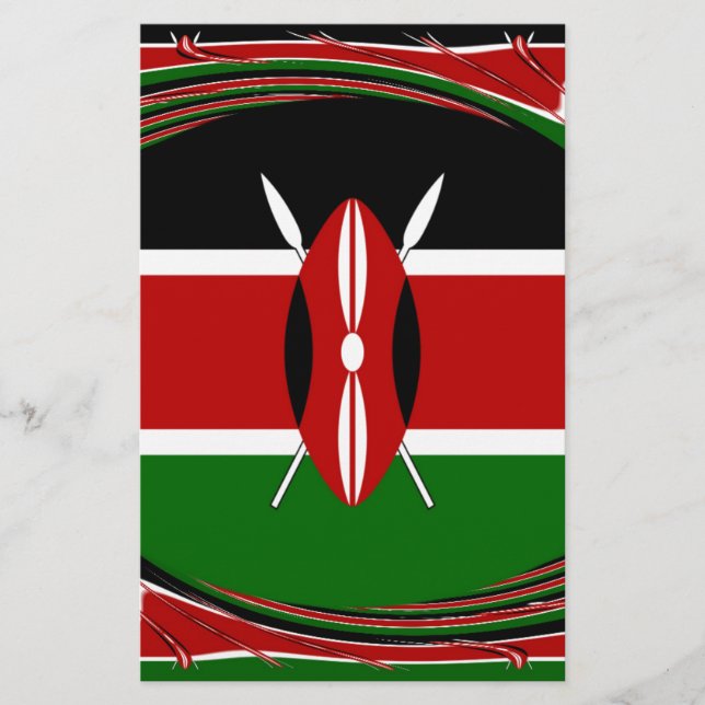 Papeterie Kenya Drapeau Art - Patriotique & Design Moderne (Devant)