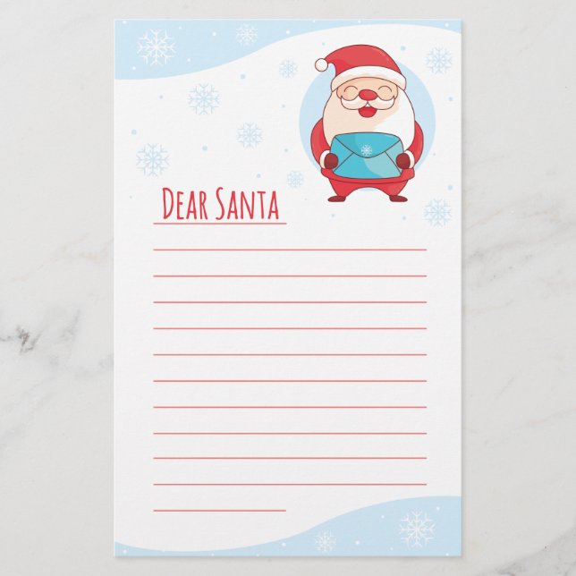 Papeterie La lettre mignonne d'amusement au cher père noël a (Devant)