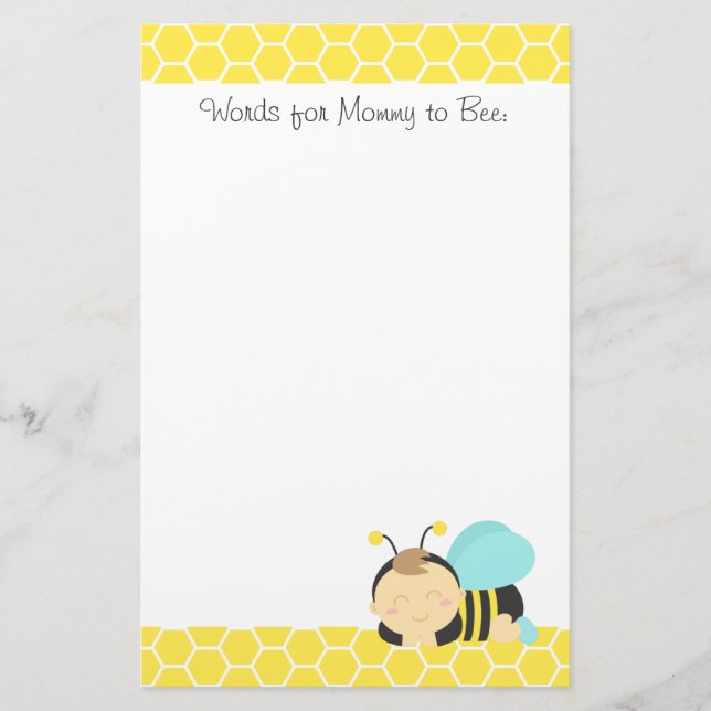 Papeterie L'abeille est pour le bébé, gaffent l'abeille pour (Devant)