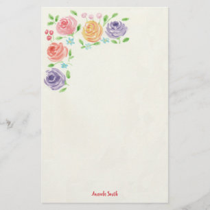 Papeterie L'aquarelle faite sur commande fleurit la