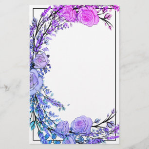 Papeterie Lavande, Eucalyptus, violet rose roses turquoises