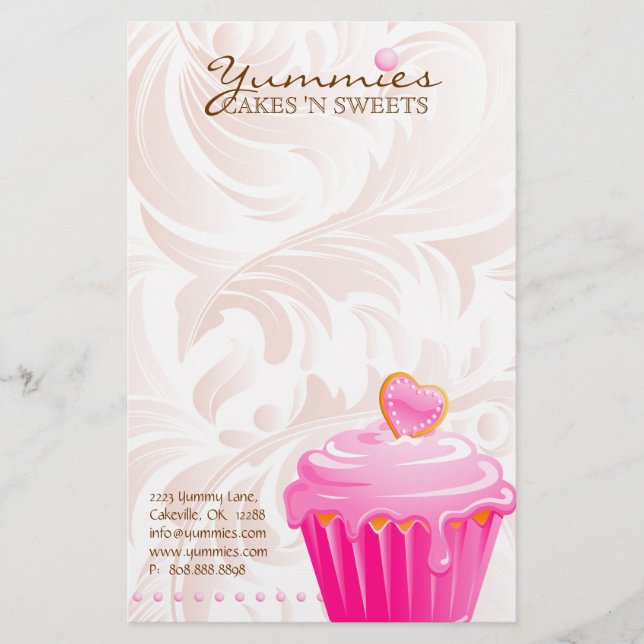Papeterie Le coeur de rose de chef de pâtisserie de (Devant)