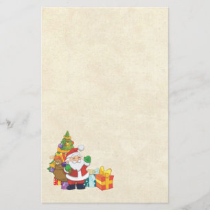 Papeterie Le Père Noël de Noël avec un sac de cadeaux