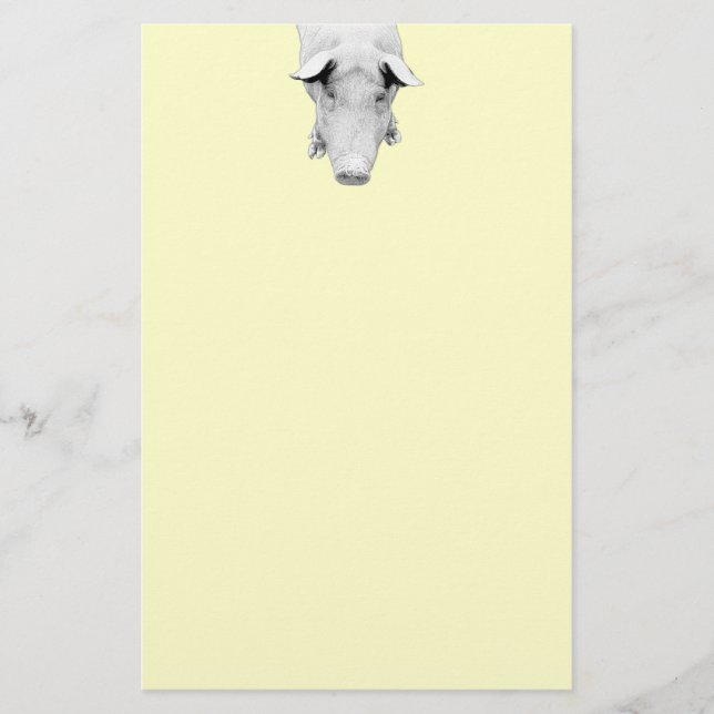 Papeterie Le porc en noir et blanc (Devant)