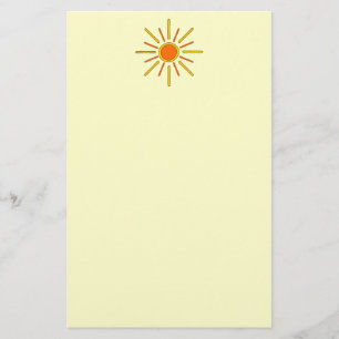 Papeterie Le soleil d'été. Jaune et orange