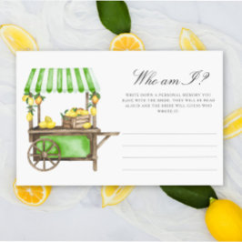 Papeterie Lemon Citrus - Who am I bridal shower game