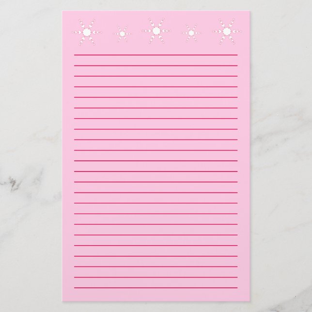 Papeterie Les flocons de neige blancs de coeur ont rayé le (Devant)