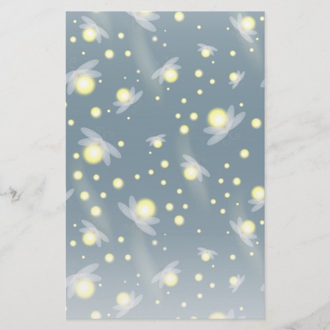 Papeterie Les lucioles éthérées à la Motif de nuit (Devant)