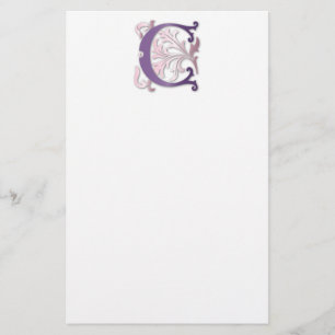 Papeterie Lettre C Monogramme Fleur de lis