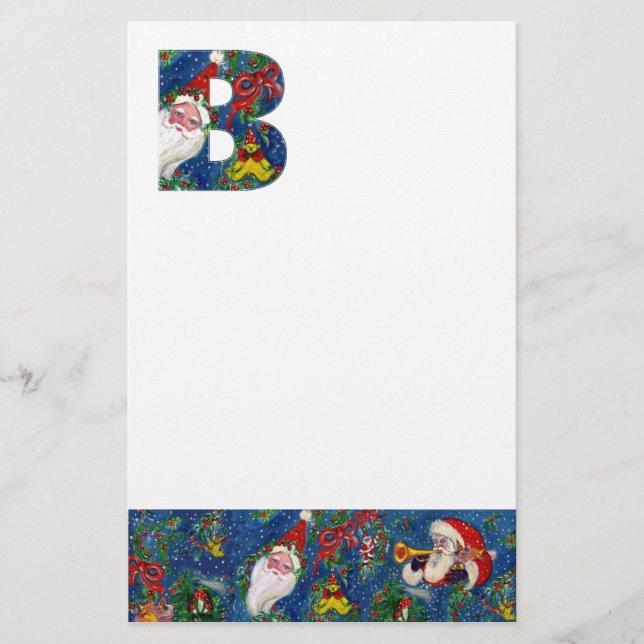 PAPETERIE LETTRE DE NOËL / SANTA CLAUS AVEC RIBBON ROUGE (Devant)