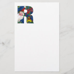PAPETERIE LETTRE DE NOËL / SANTA CLAUS AVEC RIBBON ROUGE