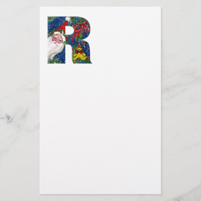 PAPETERIE LETTRE DE NOËL / SANTA CLAUS AVEC RIBBON ROUGE (Devant)