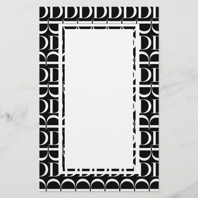 Papeterie Lettre initiale D monogramme (Devant)