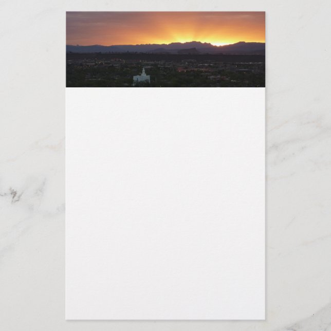 Papeterie Lever de soleil sur le paysage de St. George Utah (Devant)